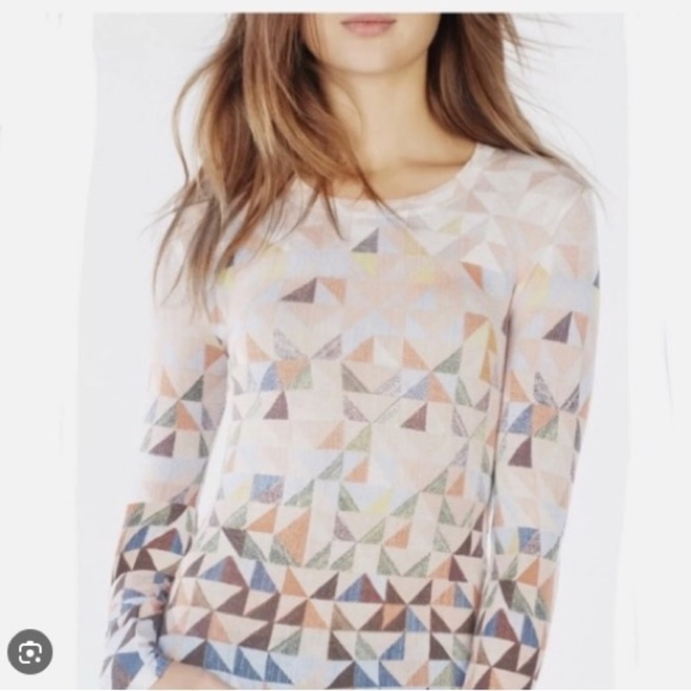 bcbg Max Azria geometric pastel long sleeve top